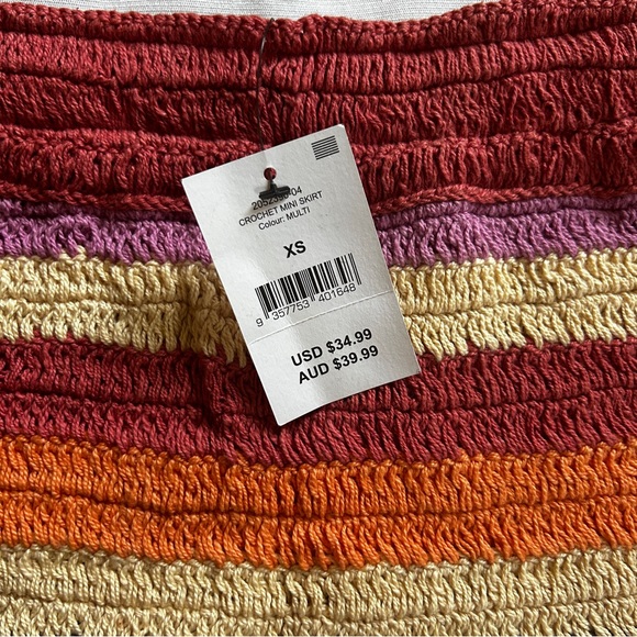 COTTON ON Multi Crochet Mini Skirt, Size Small - Picture 4 of 8